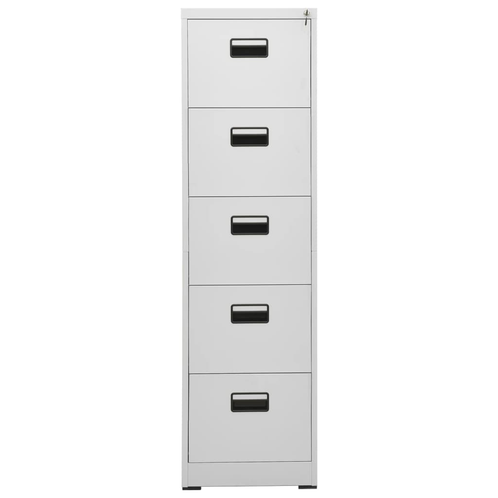Filing Cabinet Light Grey 46x62x164 cm Steel