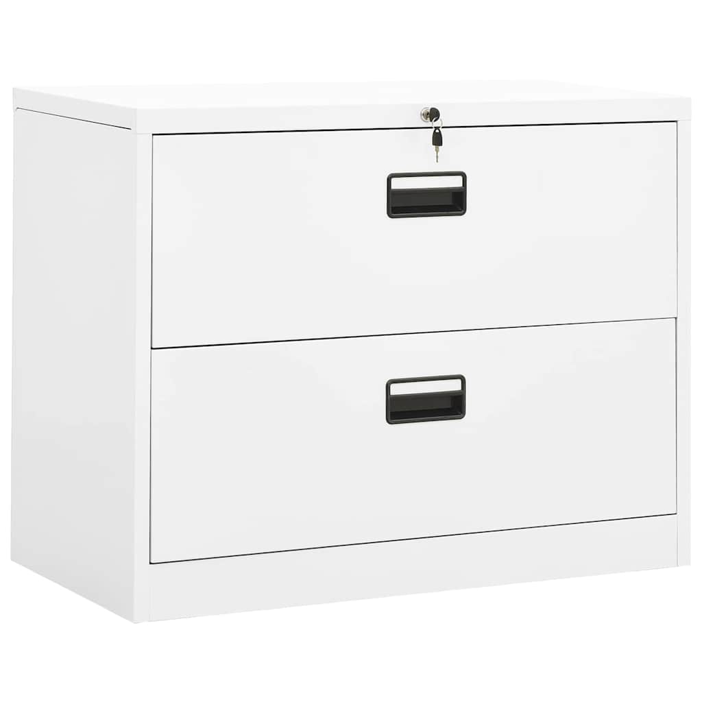 Filing Cabinet | White | Steel | 90x46x72.5 cm | Durable | Filing Cabinet
