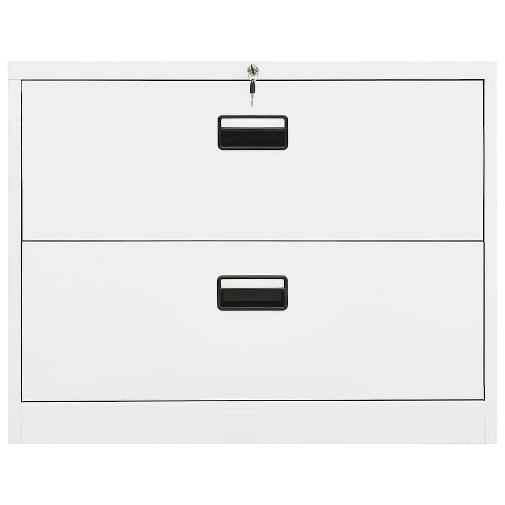 Filing Cabinet | White | Steel | 90x46x72.5 cm | Durable | Filing Cabinet