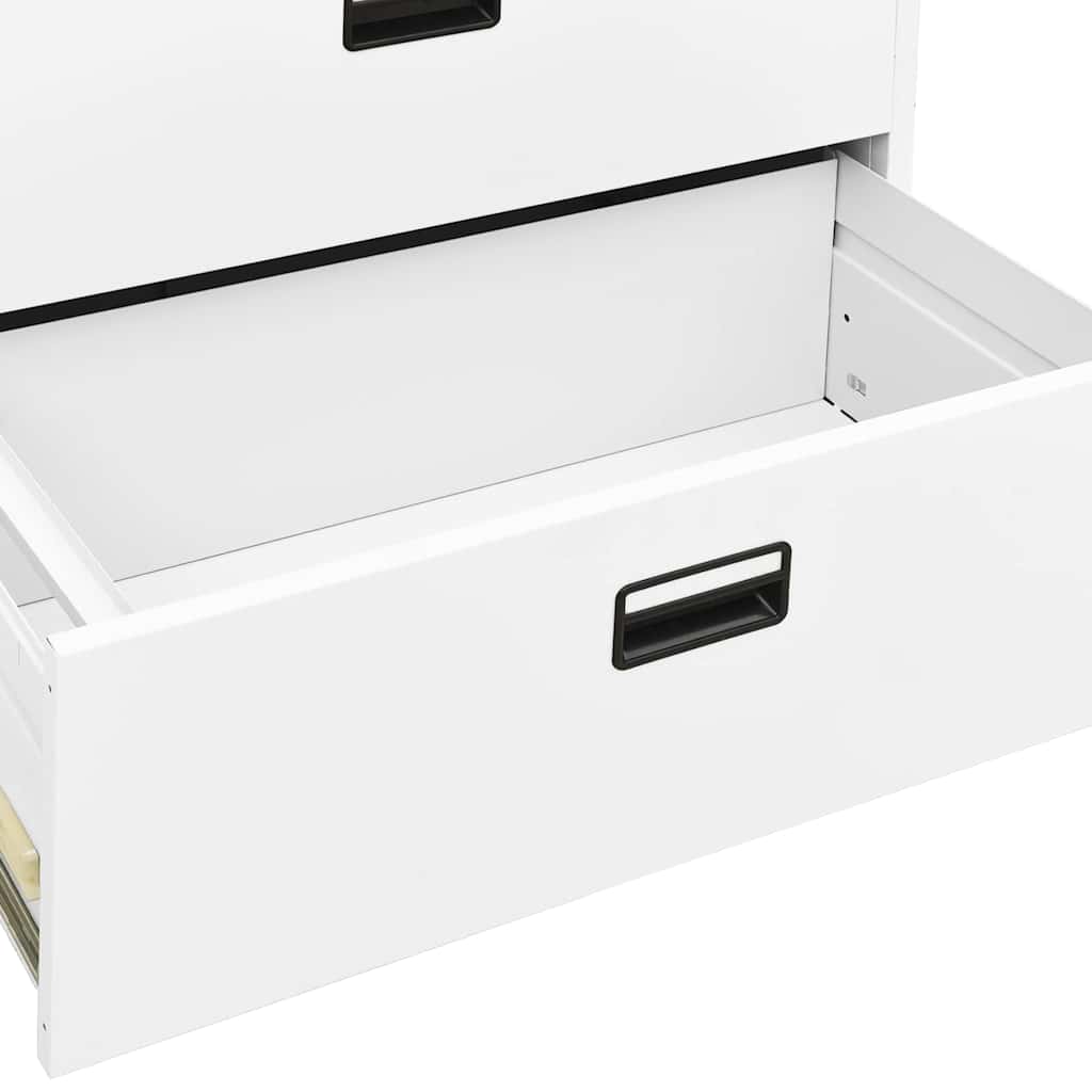 Filing Cabinet | White | Steel | 90x46x72.5 cm | Durable | Filing Cabinet