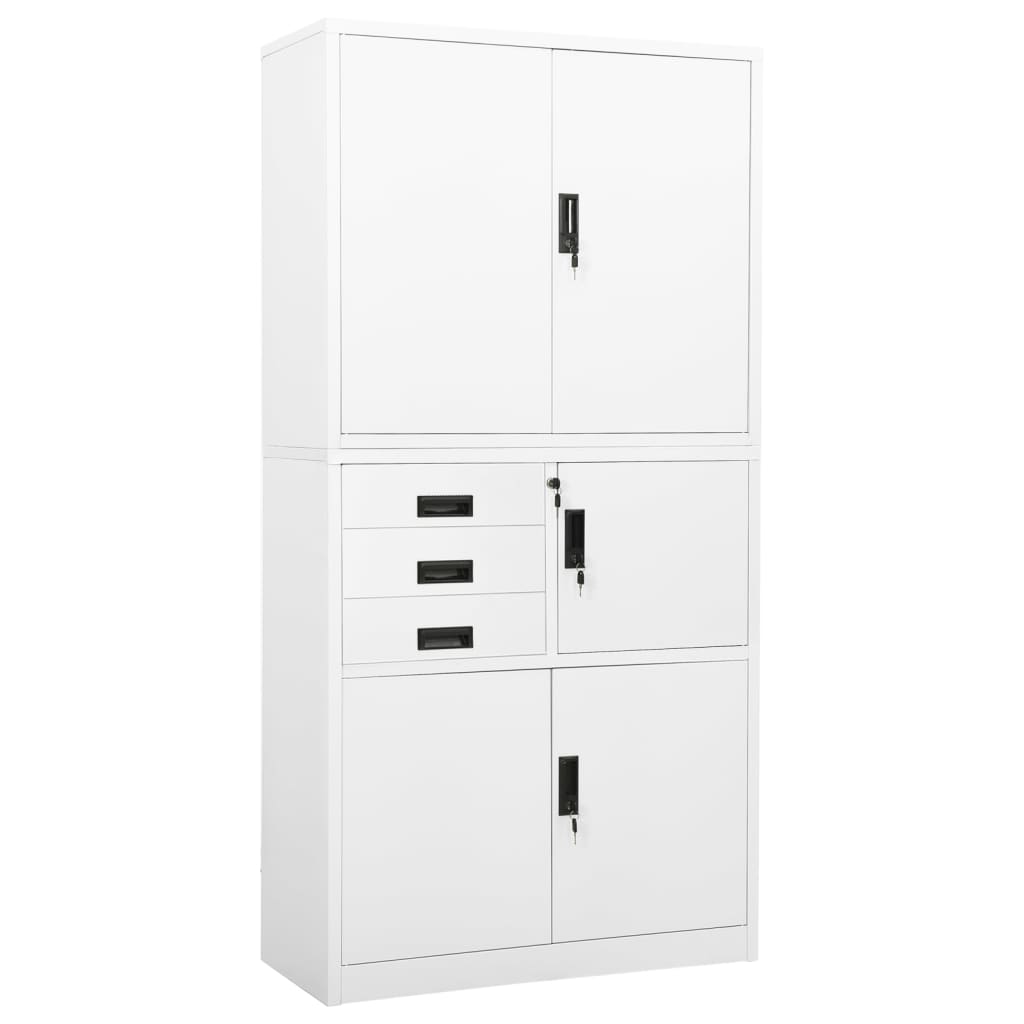 Office Cabinet | White | Steel | Large | Height-Adjustable Shelves