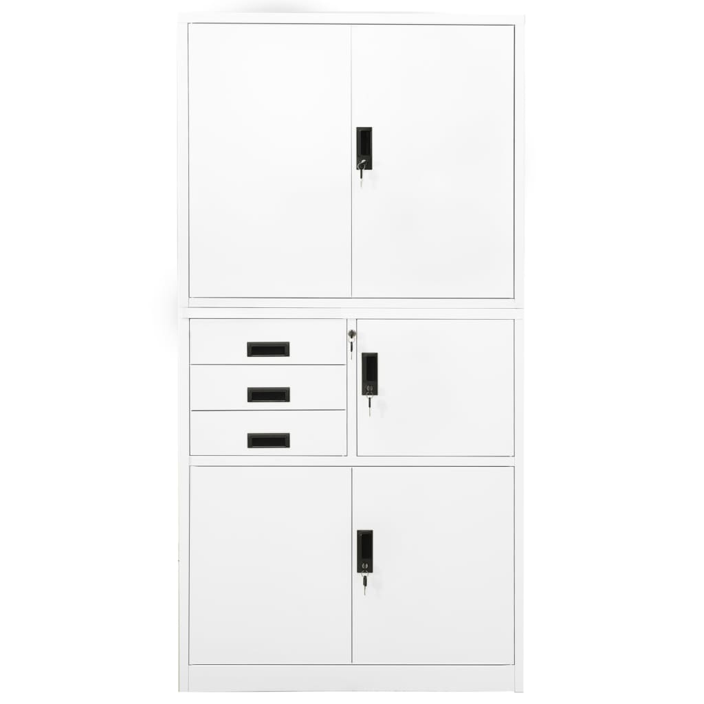 Office Cabinet | White | Steel | Large | Height-Adjustable Shelves
