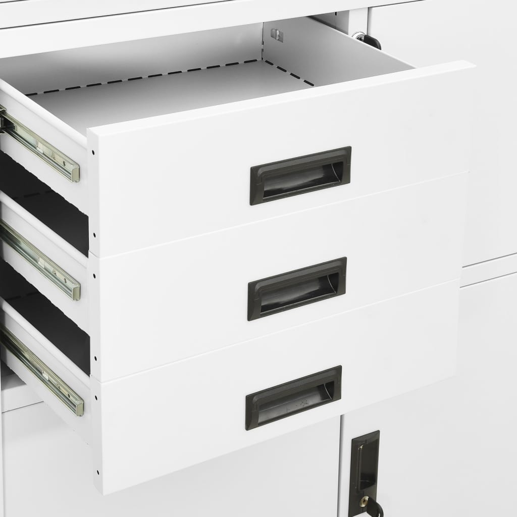 Office Cabinet | White | Steel | Large | Height-Adjustable Shelves