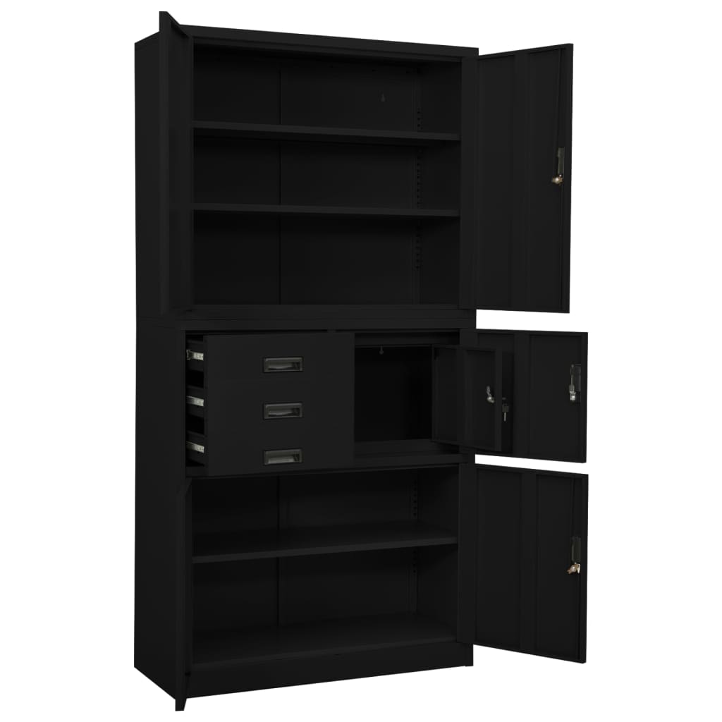 Office Cabinet | Black | Steel | Large | Locks | Office Cabinet