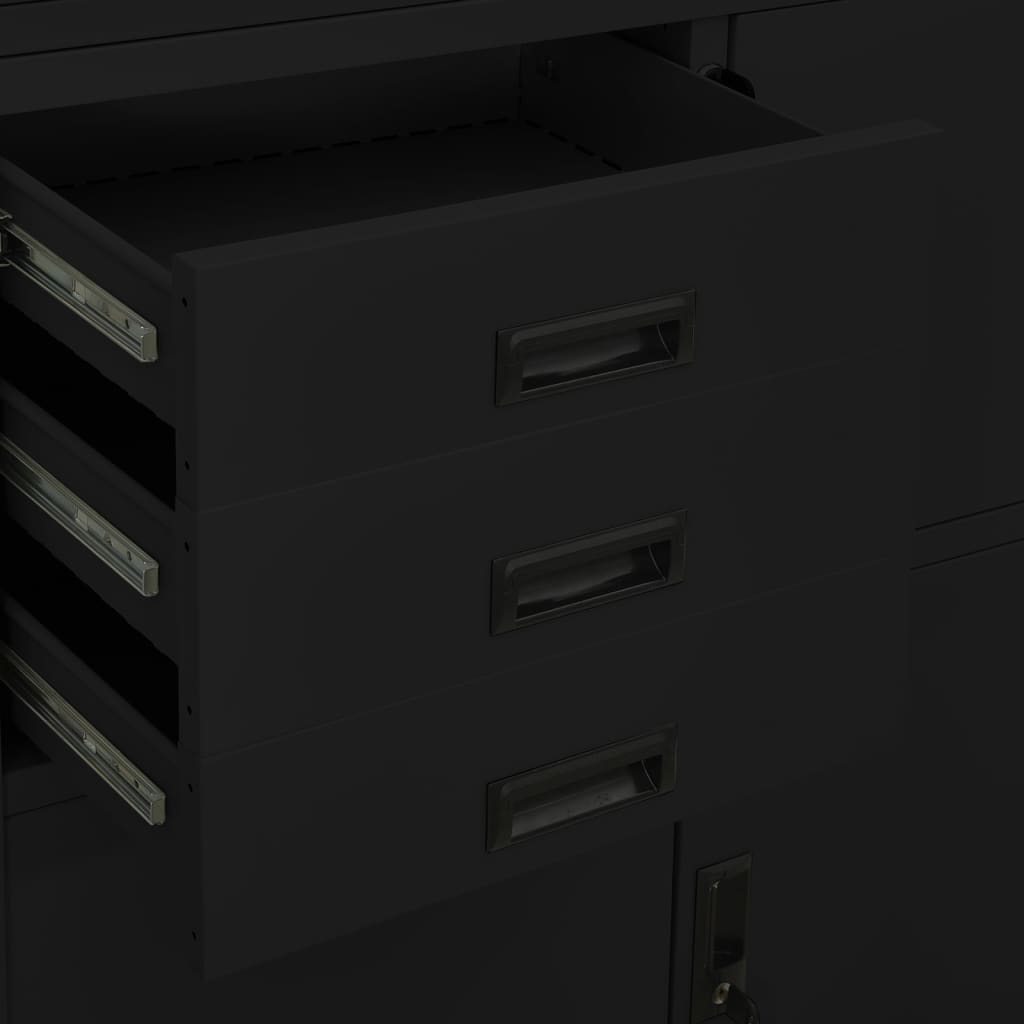 Office Cabinet | Black | Steel | Large | Locks | Office Cabinet