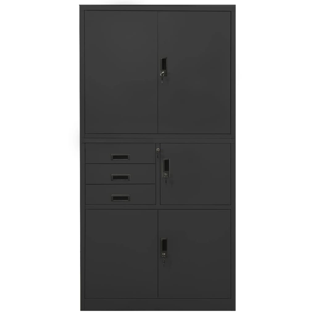 vidaXL Office Cabinet Anthracite 90x40x180 cm Steel