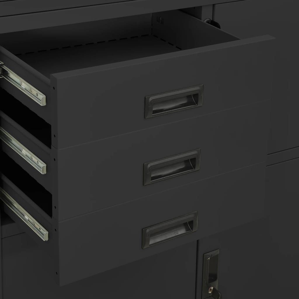 vidaXL Office Cabinet Anthracite 90x40x180 cm Steel