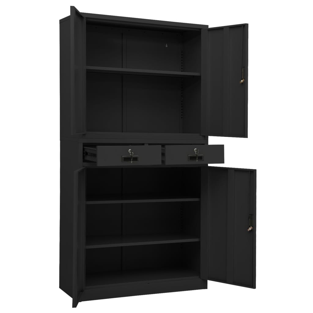 Office Cabinet Anthracite 90x40x180 cm Steel