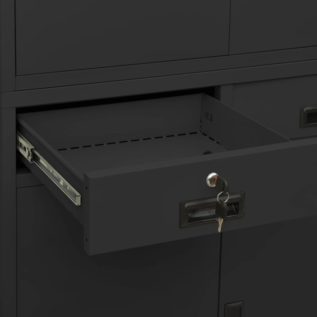 Office Cabinet Anthracite 90x40x180 cm Steel