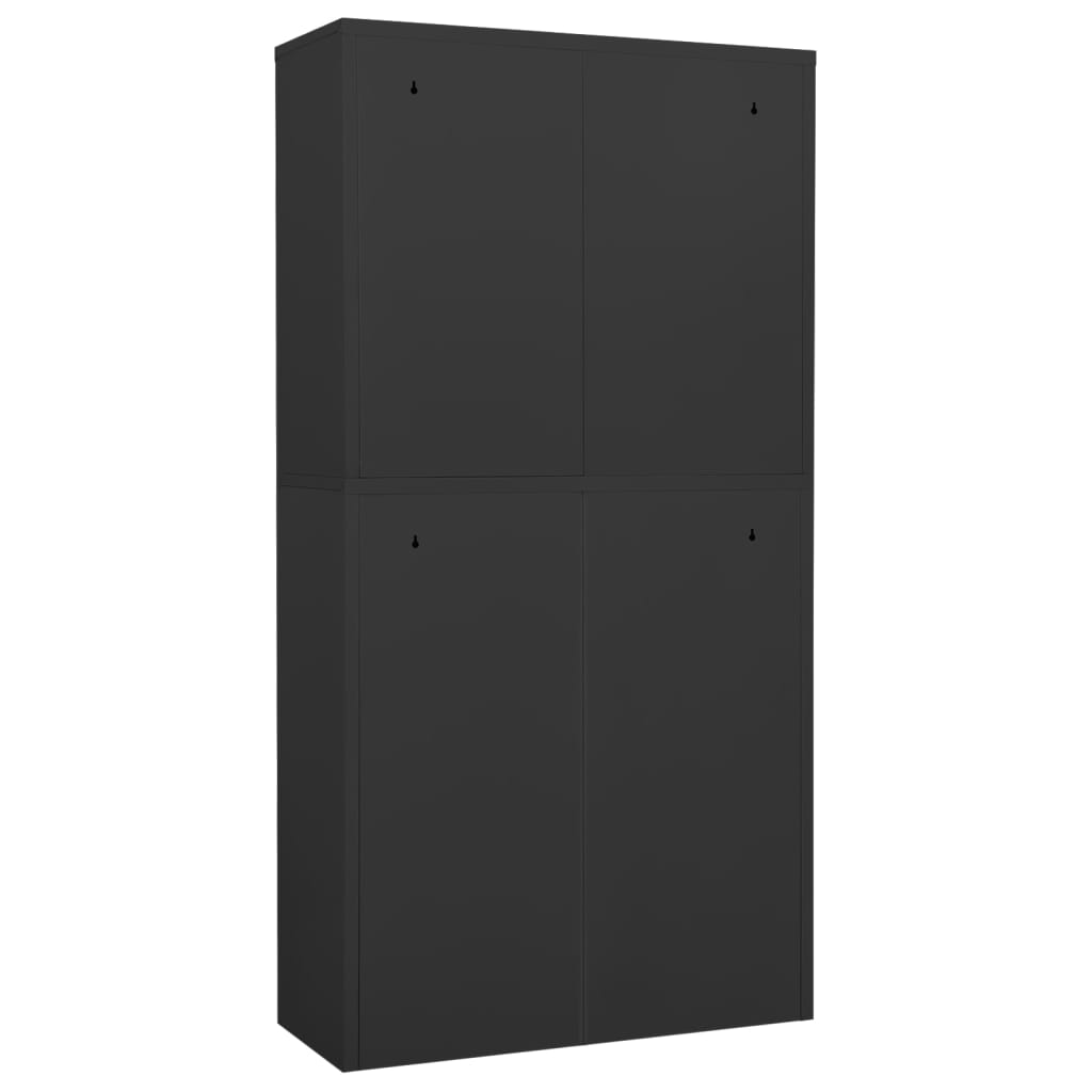 Office Cabinet Anthracite 90x40x180 cm Steel and Tempered Glass