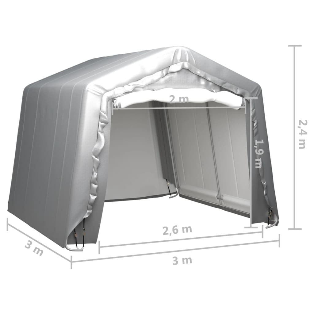 vidaXL Storage Tent 300x300 cm Steel Grey