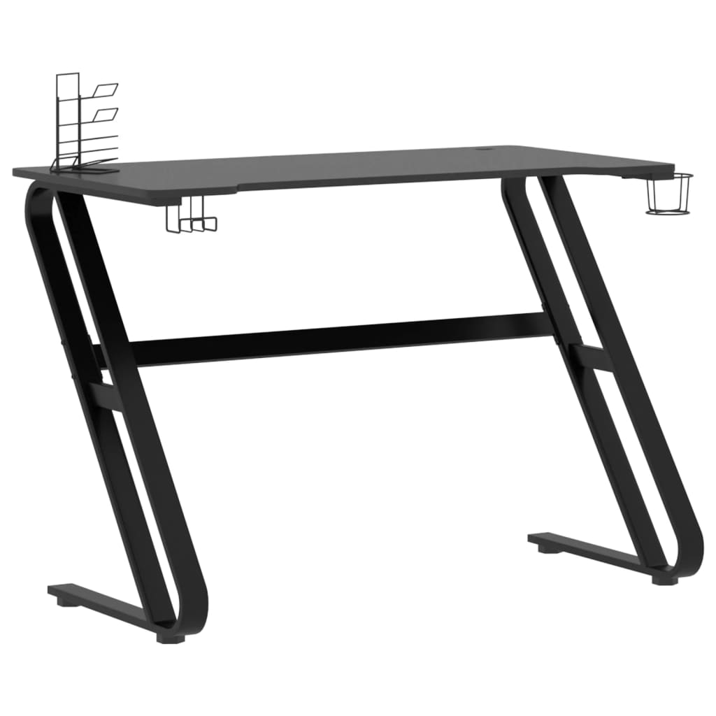 vidaXL Gaming Desk with ZZ Shape Legs Black 110x60x75 cm