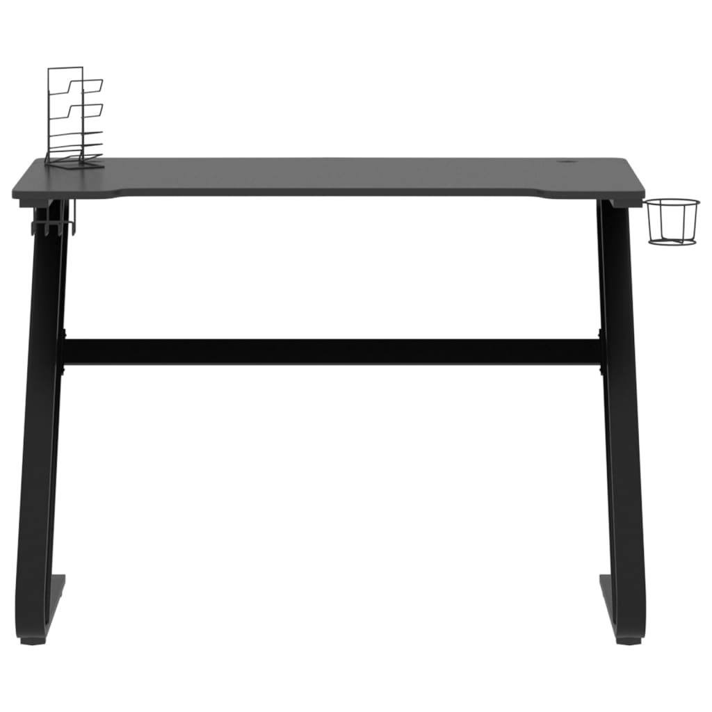 vidaXL Gaming Desk with ZZ Shape Legs Black 110x60x75 cm