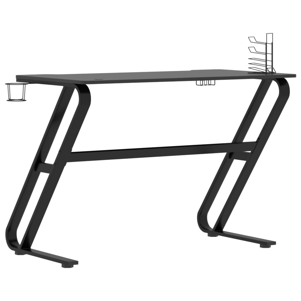 vidaXL Gaming Desk with ZZ Shape Legs Black 110x60x75 cm