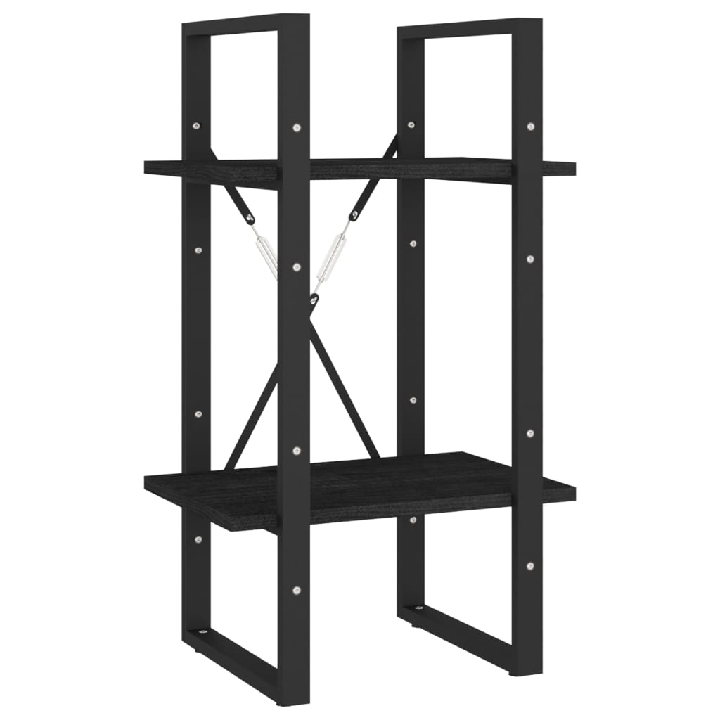 Book Cabinet | Black | Solid pine wood, metal | Small | Book Cabinet