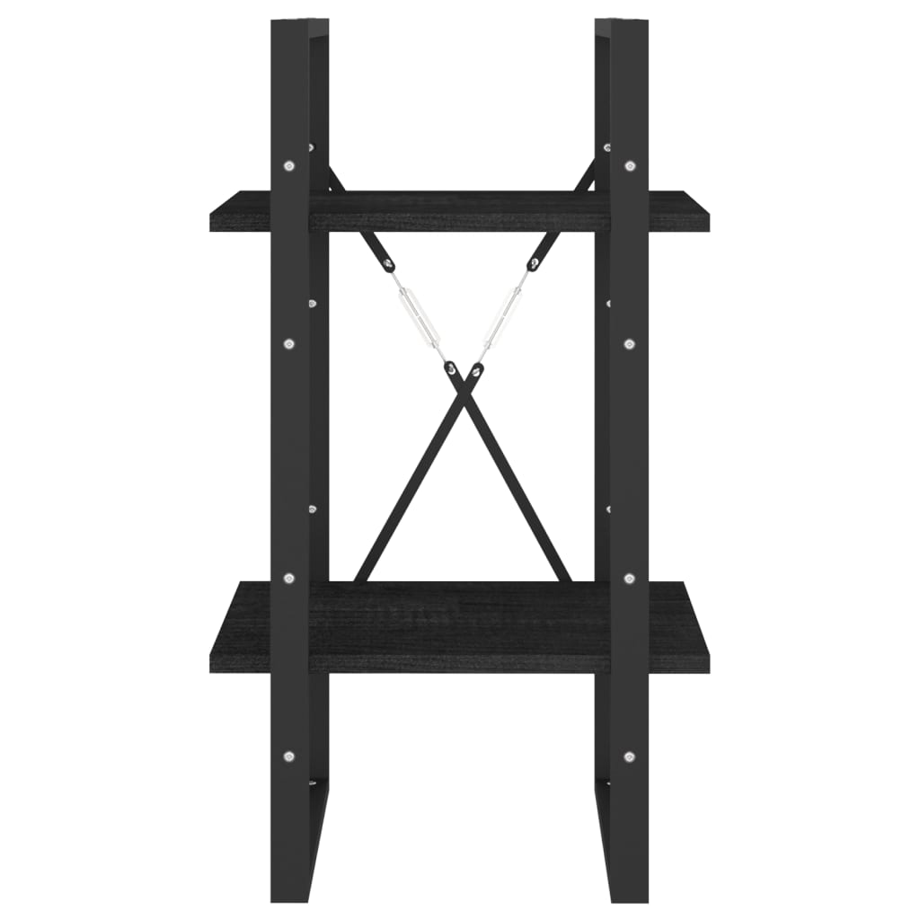 Book Cabinet | Black | Solid pine wood, metal | Small | Book Cabinet