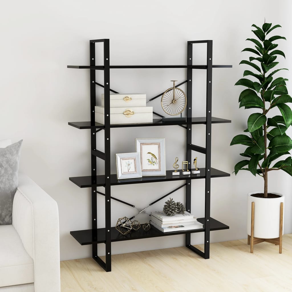 Book Cabinet | Black | Engineered wood, Metal | 100x30x140 cm