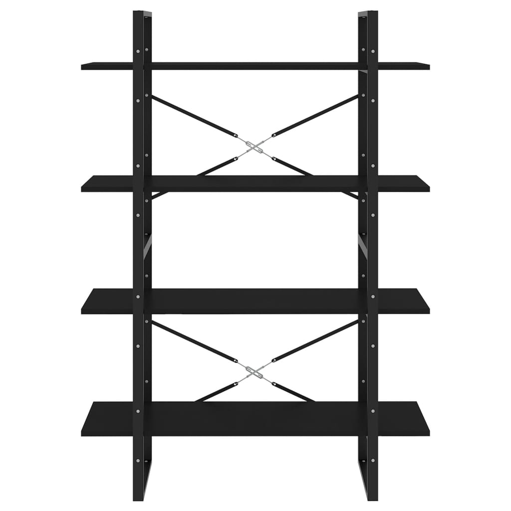 Book Cabinet | Black | Engineered wood, Metal | 100x30x140 cm