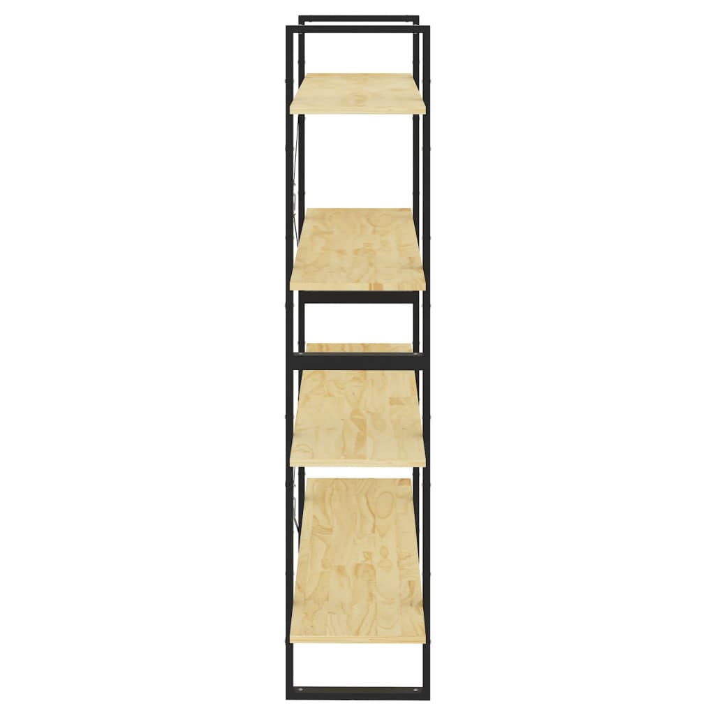 4-Tier Book Cabinet 100x30x140 cm Solid Pine Wood