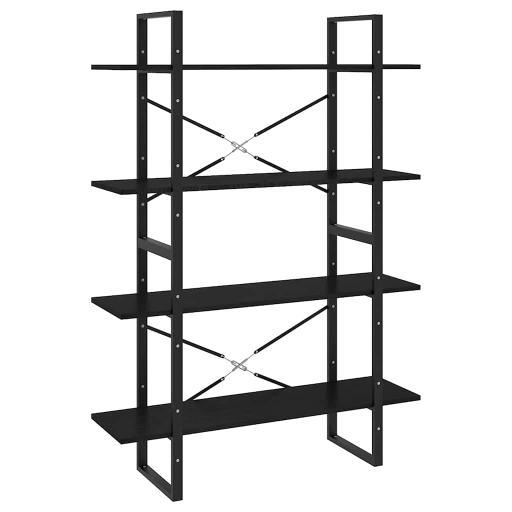 Book Cabinet | Black | Solid pine wood, metal | Large | Book Cabinet