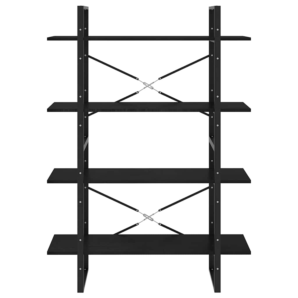 Book Cabinet | Black | Solid pine wood, metal | Large | Book Cabinet