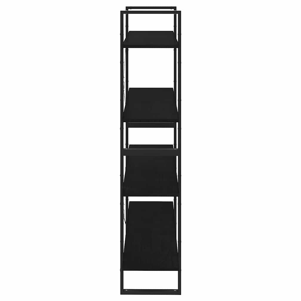 Book Cabinet | Black | Solid pine wood, metal | Large | Book Cabinet