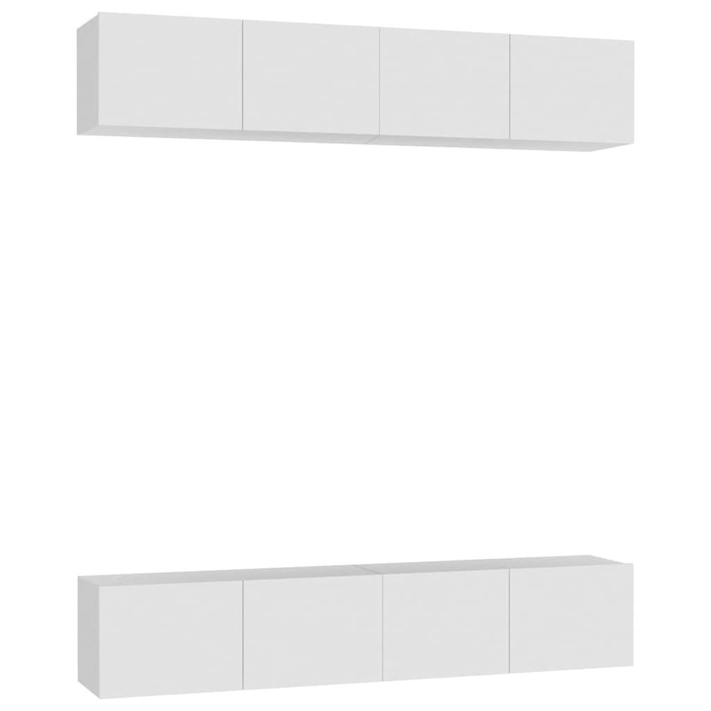 4 Piece TV Cabinet Set White 80x30x30 cm Engineered Wood