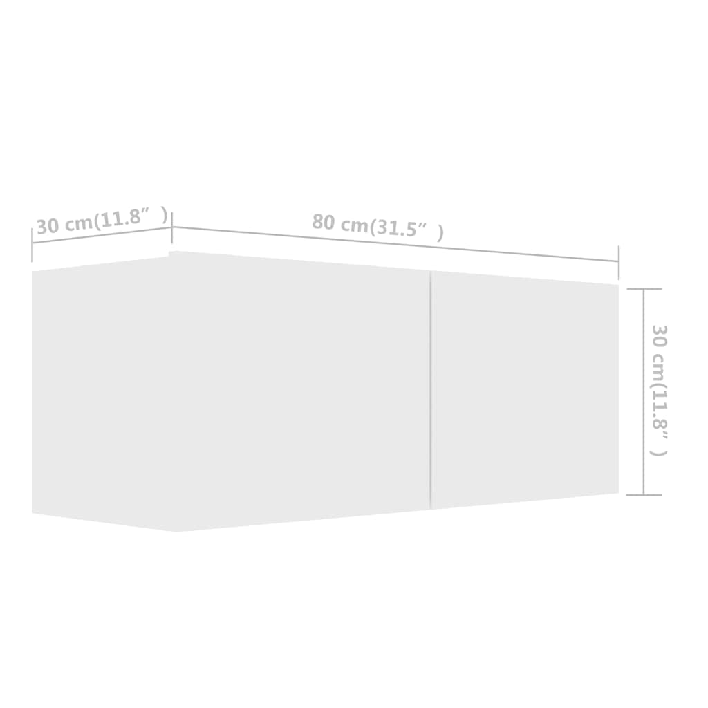4 Piece TV Cabinet Set White 80x30x30 cm Engineered Wood