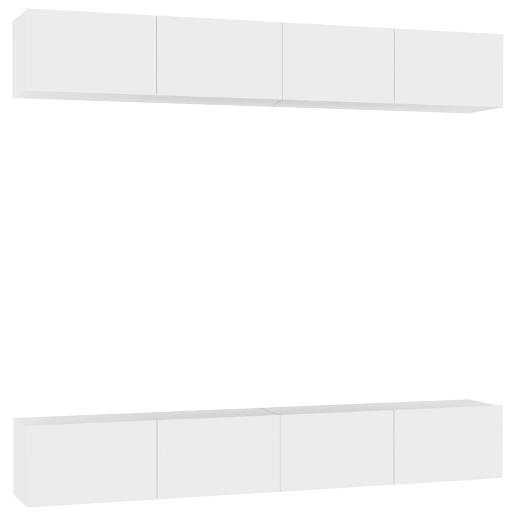 vidaXL TV Cabinets 4 pcs White 100x30x30 cm Engineered Wood