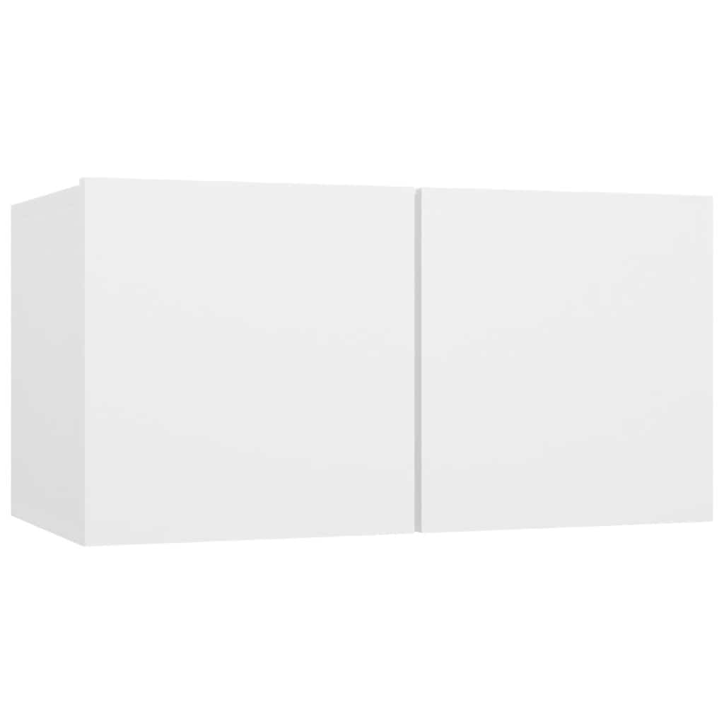 4 Piece TV Cabinet Set White Engineered Wood