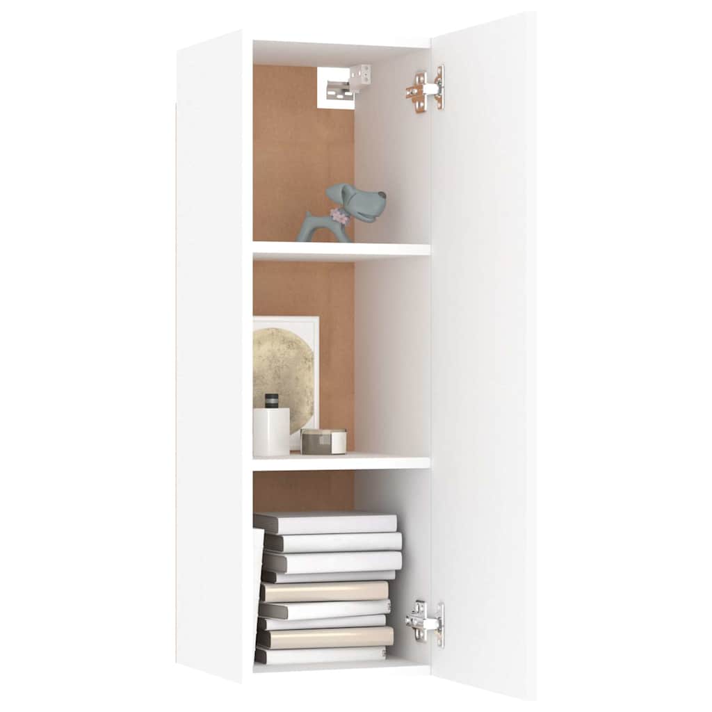4 Piece TV Cabinet Set White Engineered Wood