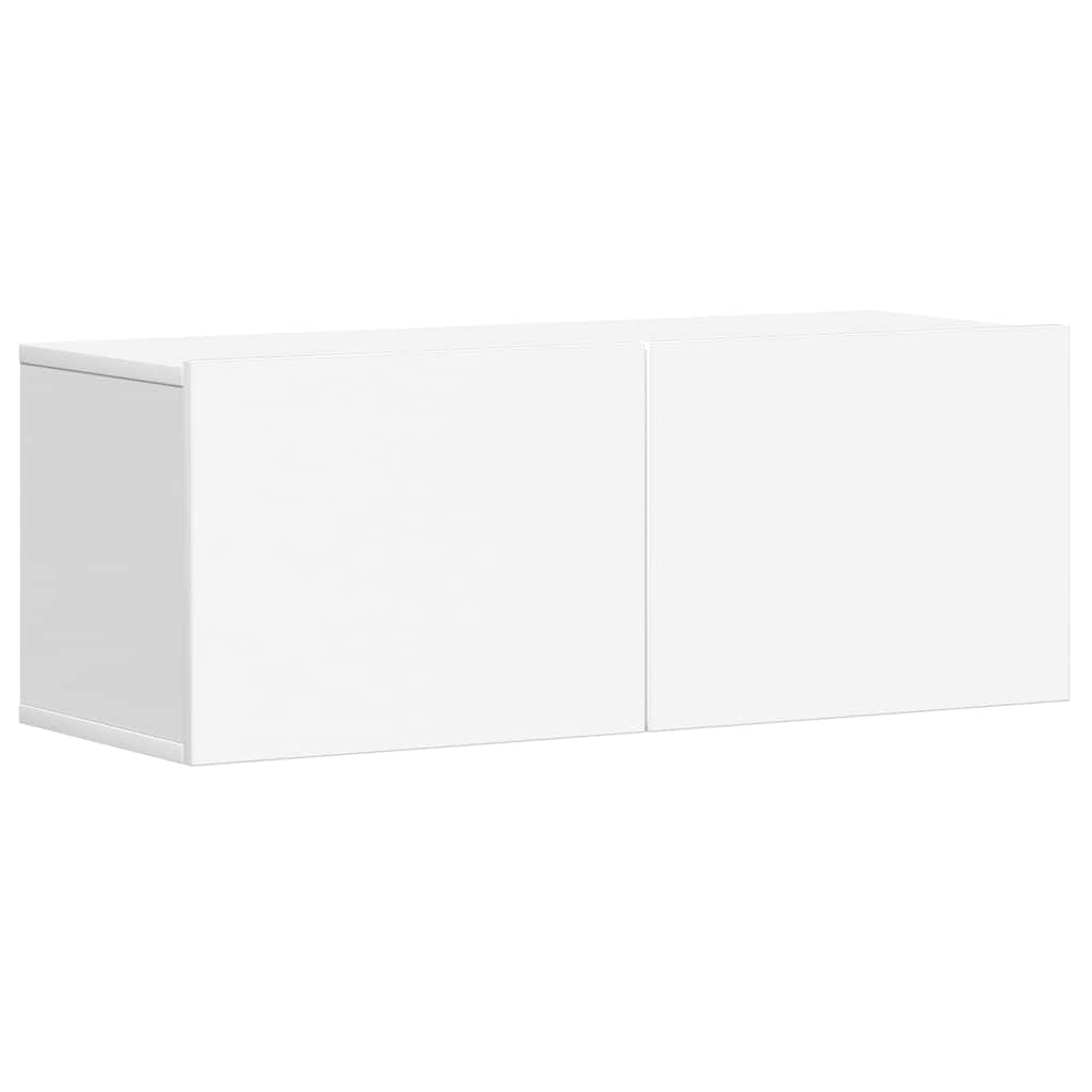 5 Piece TV Cabinet Set White Engineered Wood