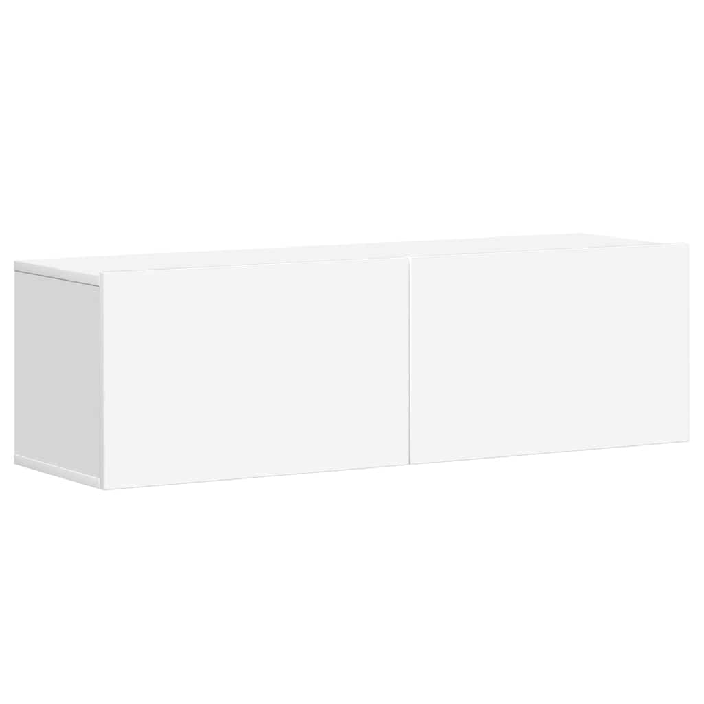 3 Piece TV Cabinet Set White Engineered Wood