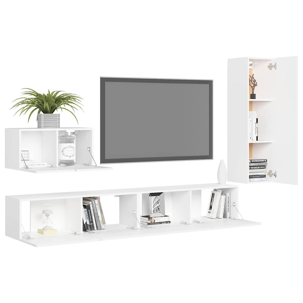 TV Cabinet Set | White | Engineered wood | TV Cabinet Set | Rectangular