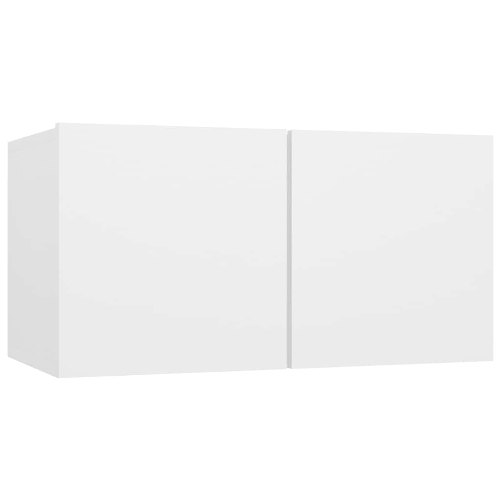 8 Piece TV Cabinet Set White Engineered Wood