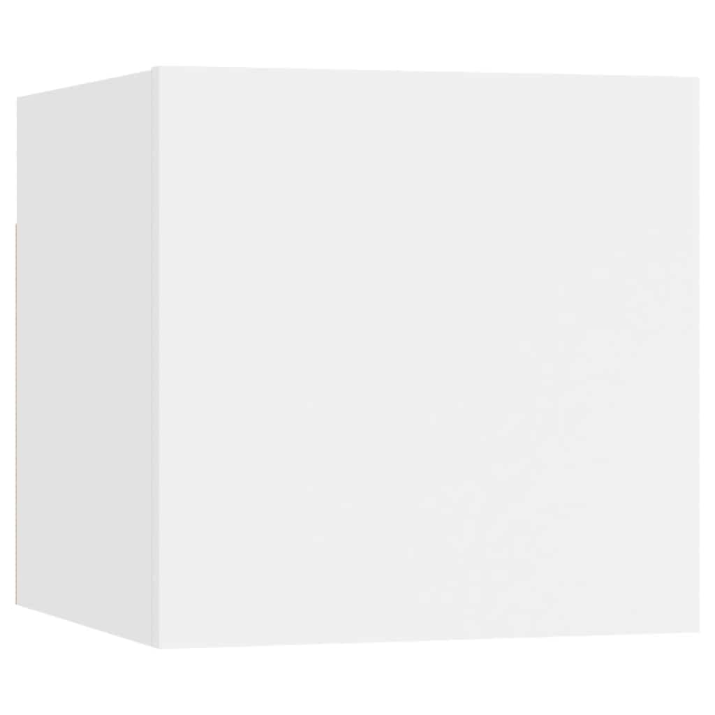 8 Piece TV Cabinet Set White Engineered Wood