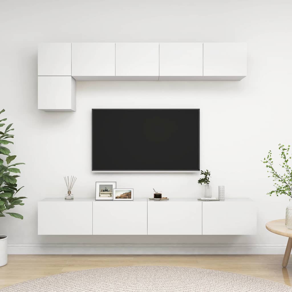 TV Cabinet Set | White | Engineered wood | Medium | TV Cabinet Set