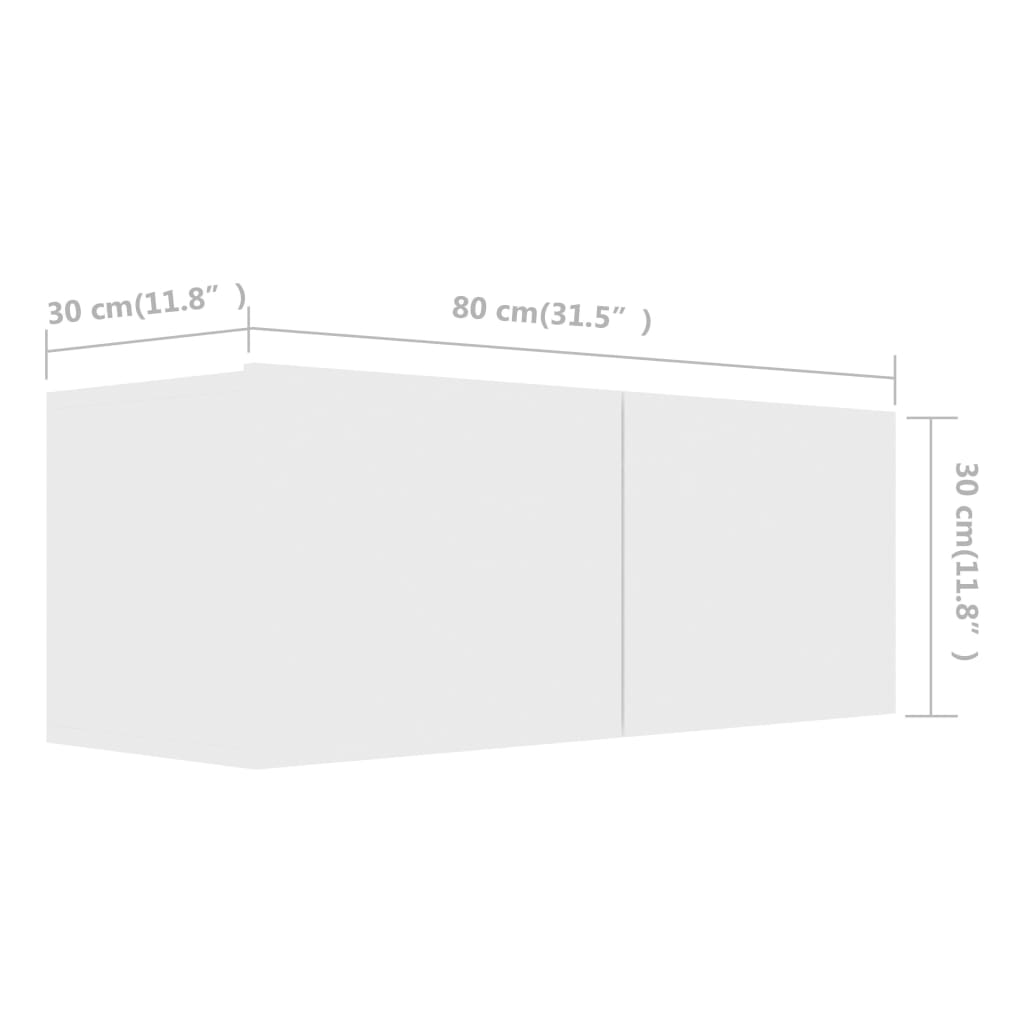 vidaXL 2 Piece TV Cabinet Set White Engineered Wood