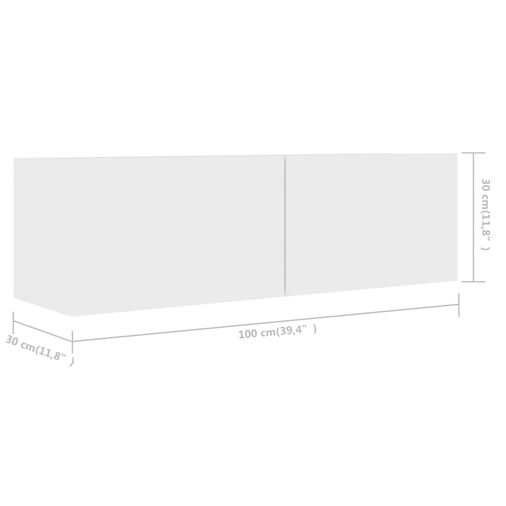 3078703 vidaXL 3 Piece TV Cabinet Set White Engineered Wood (801481+801481x2)
