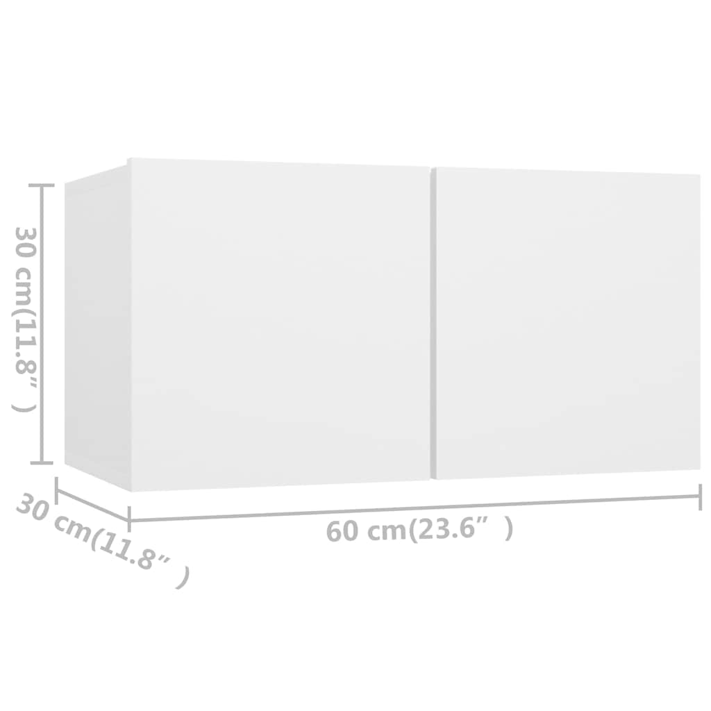 7 Piece TV Cabinet Set White Engineered Wood