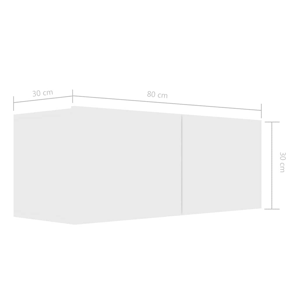 4 Piece TV Cabinet Set White Engineered Wood