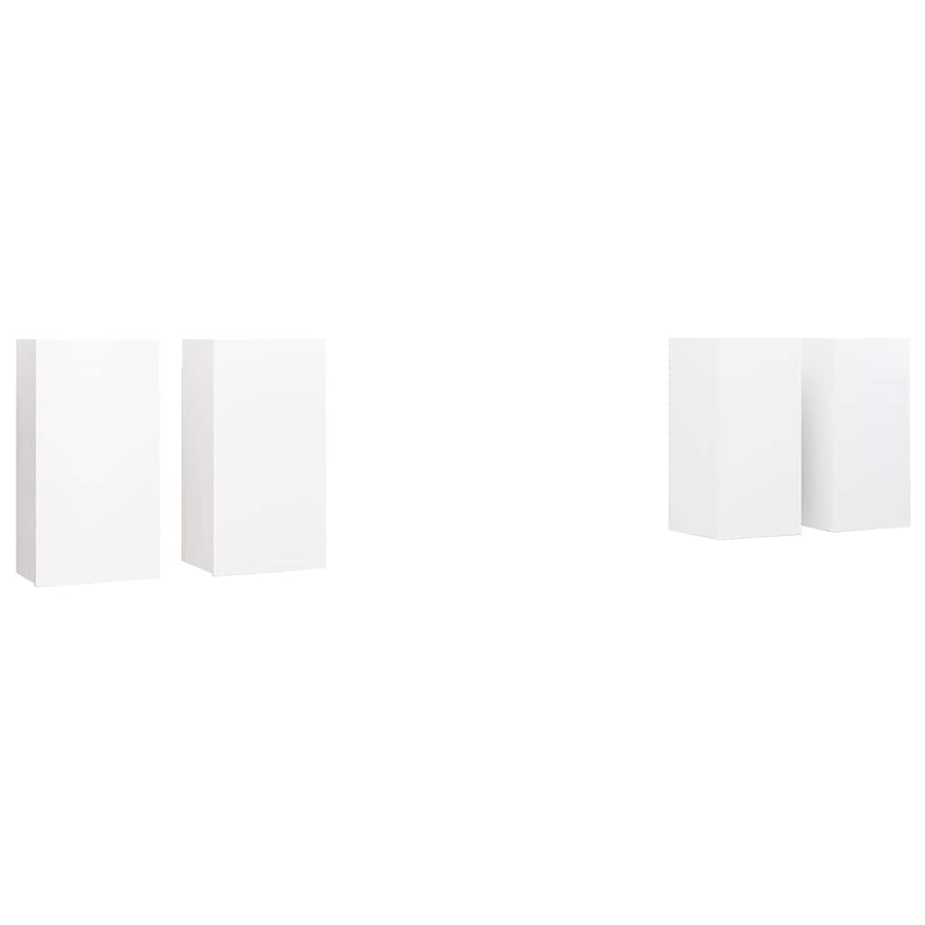 4 Piece TV Cabinet Set White 30,5x30x60 cm Engineered Wood