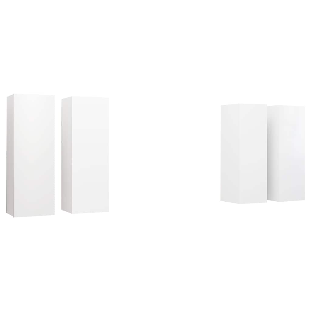 4 Piece TV Cabinet Set White 30,5x30x90 cm Engineered Wood
