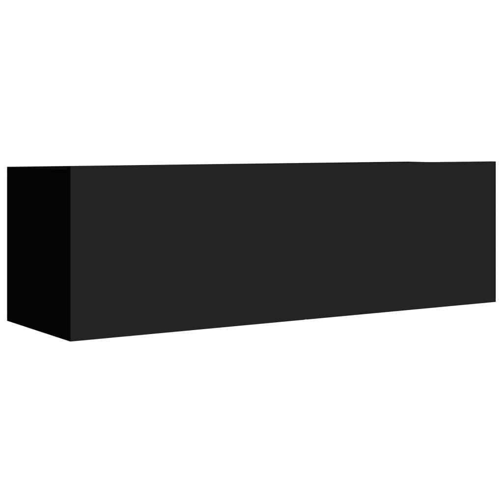 vidaXL TV Cabinets 4 pcs Black 100x30x30 cm Engineered Wood