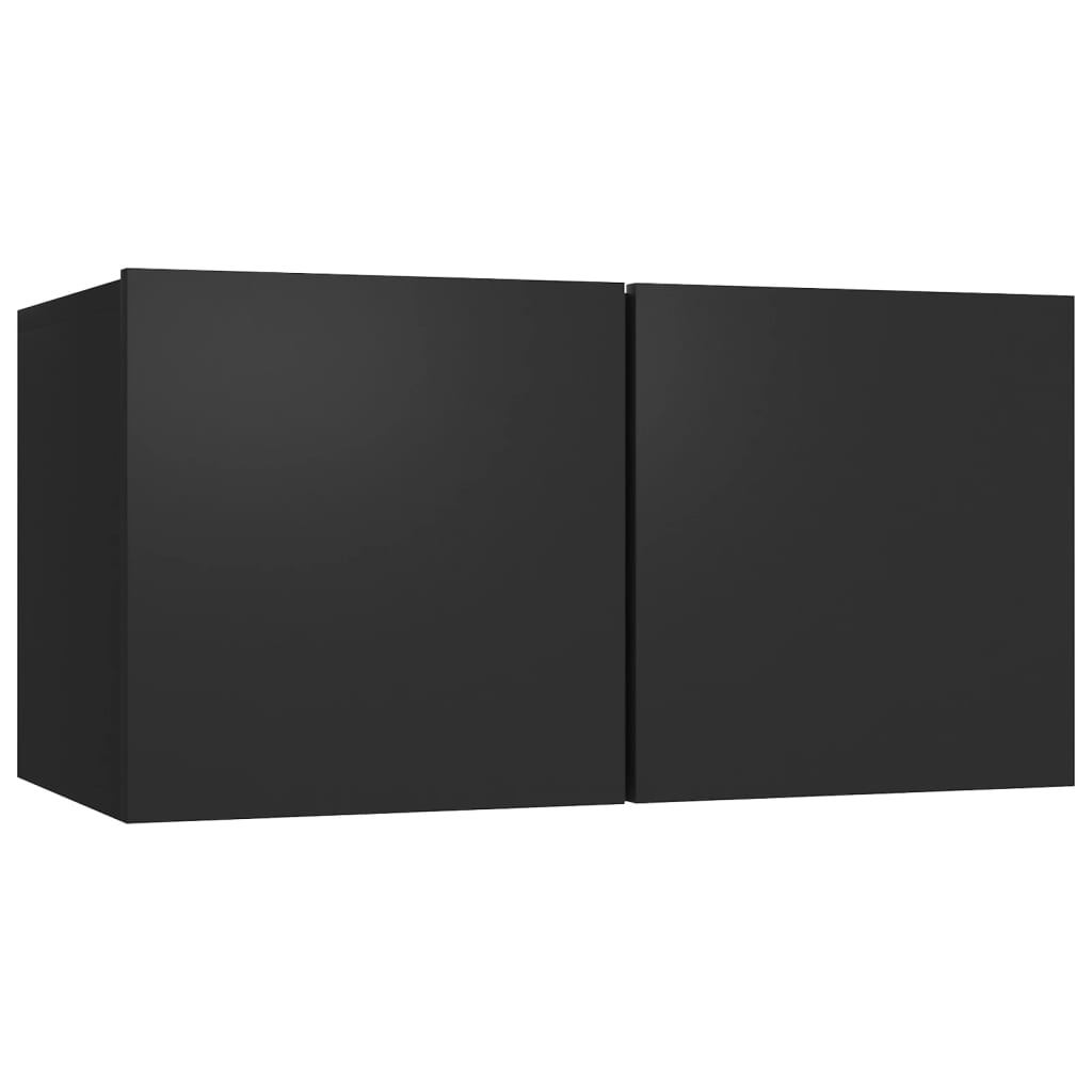 vidaXL 4 Piece TV Cabinet Set Black Engineered Wood