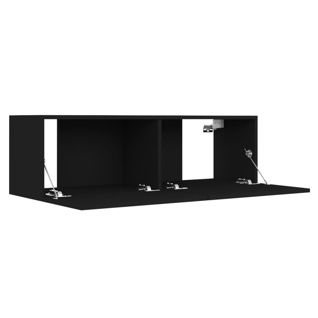 vidaXL 3 Piece TV Cabinet Set Black Engineered Wood