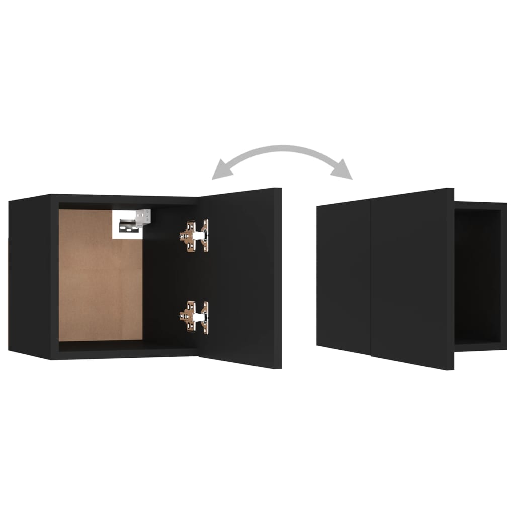 vidaXL 3 Piece TV Cabinet Set Black Engineered Wood