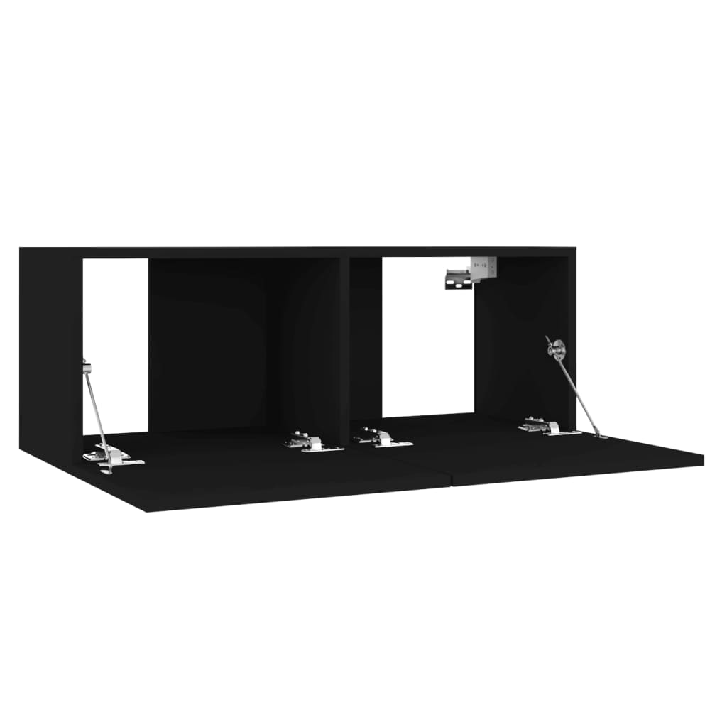 vidaXL 3 Piece TV Cabinet Set Black Engineered Wood