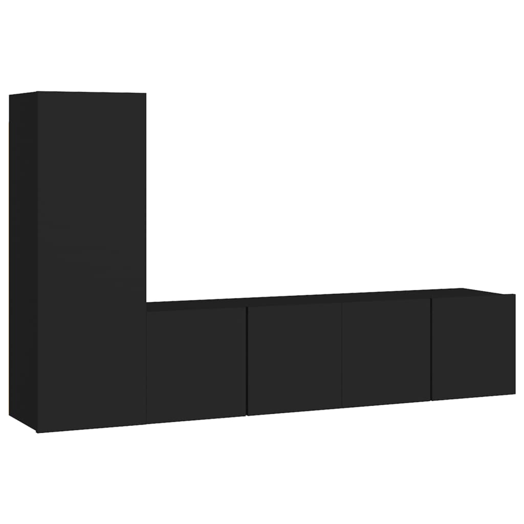 vidaXL 3 Piece TV Cabinet Set Black Engineered Wood