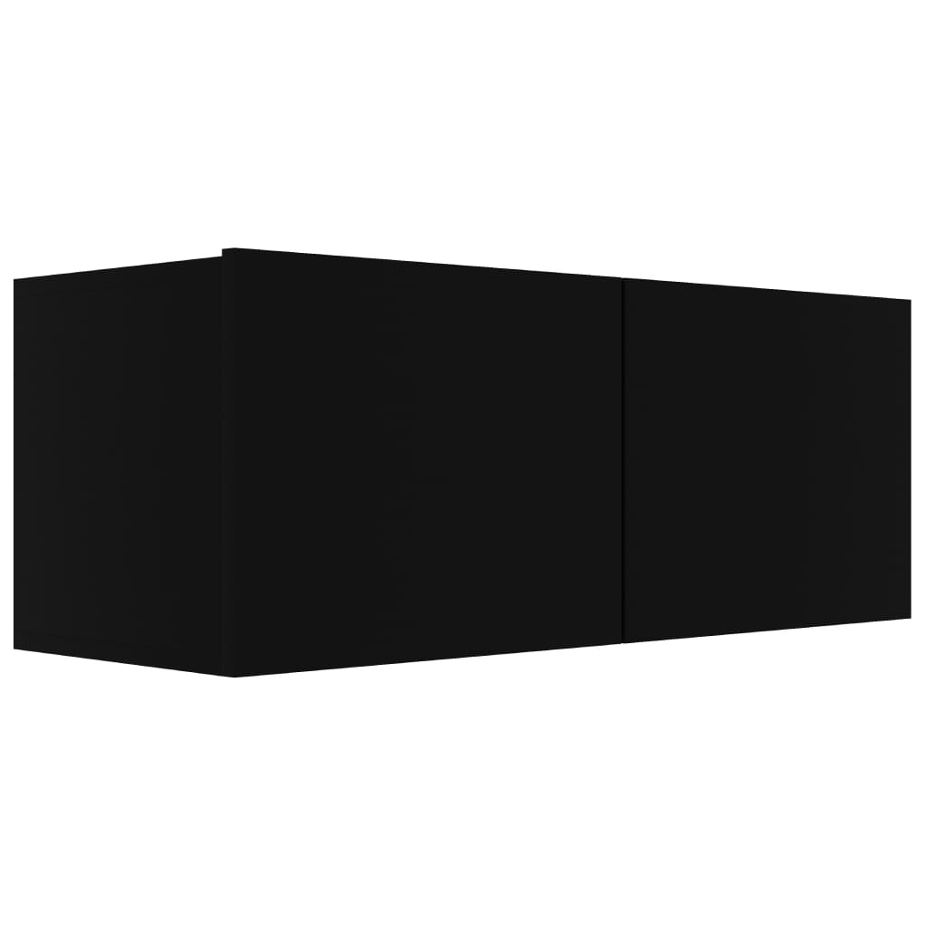 vidaXL 2 Piece TV Cabinet Set Black Engineered Wood